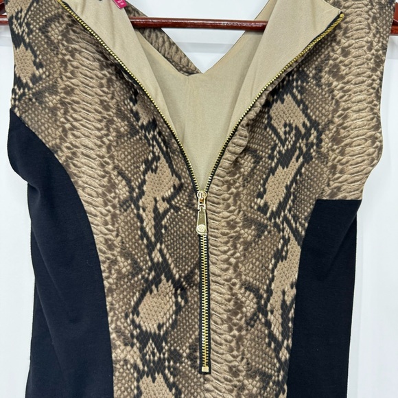 Vince Camuto Python Print Sleeveless Twist Front Fitted Career Dressy Blouse - Picture 13 of 16